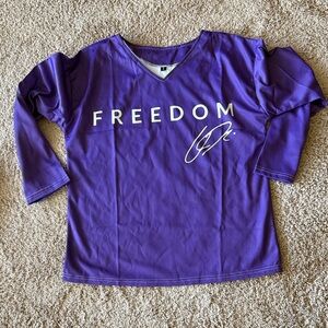 Purple Charlie Kirk “Freedom” Long-Sleeve Top